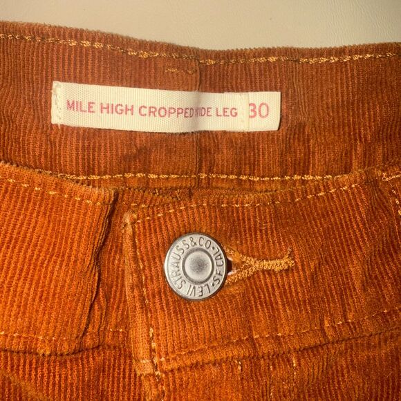 Levi's Mile High Crop Wide Leg Corduroy Pant - Rust 30 - Picture 5 of 6